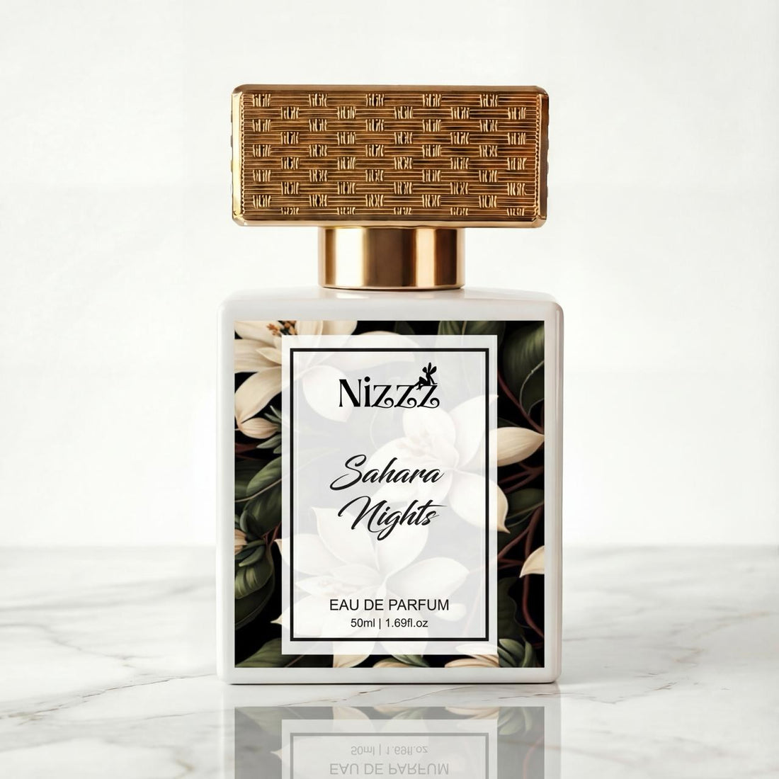 Sahara Nights Eau de Parfum bottle, Nizzz's unisex gender-fluid fragrance