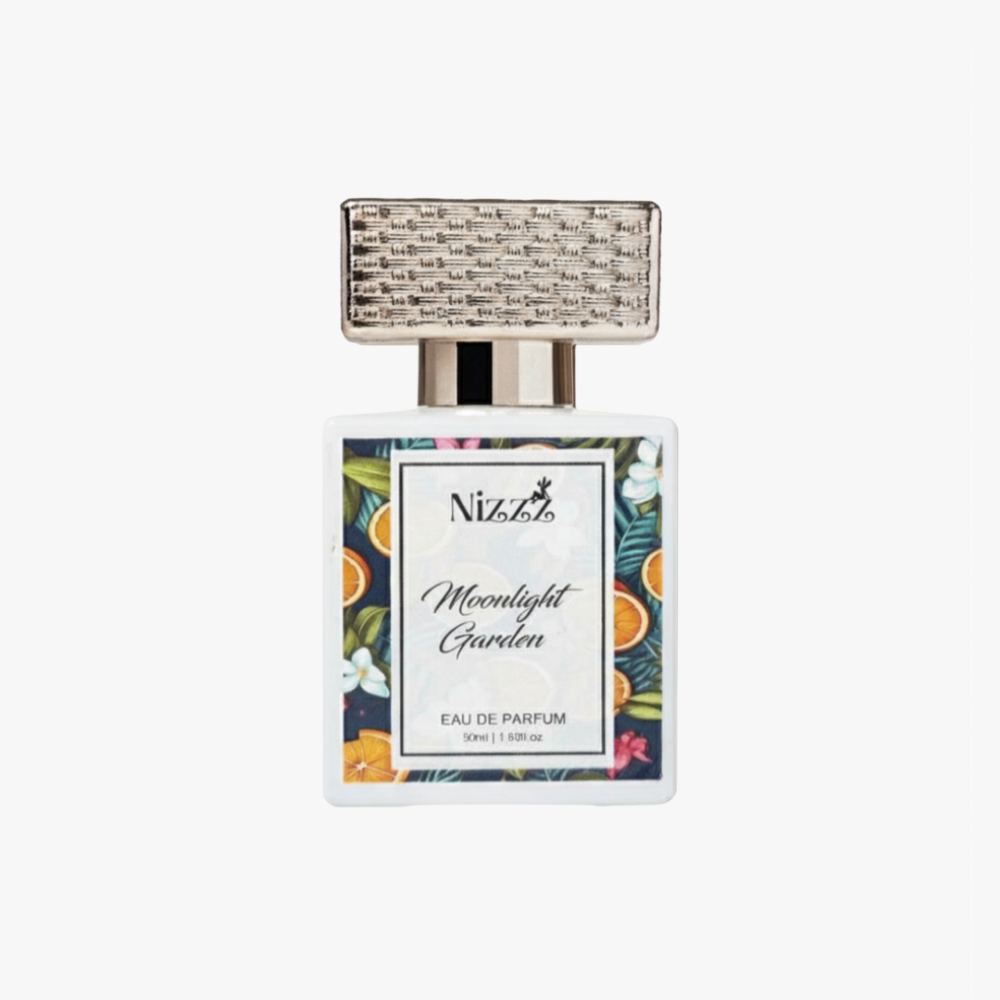 Nizzz Moonlight Garden luxury perfume bottle on a white background
